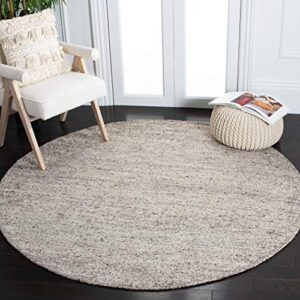 safavieh himalaya collection 6′ round brown him153t handmade premium wool & viscose area rug