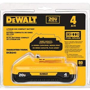 DEWALT 20V MAX* Battery, Compact, 4.0-Ah (DCB240)