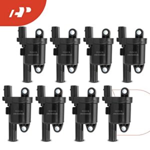 A-Premium Ignition coil Pack Compatible with Chevrolet Silverado 1500/Corvette 2014-2019, Tahoe/Suburban 2015-2019, Camaro & GMC Sierra 1500 2014-2019, Yukon & Cadillac Escalade, CTS 8-PC Set