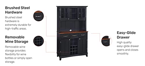 homestyles Server sideboards-buffets-credenzas, Hutch, Black