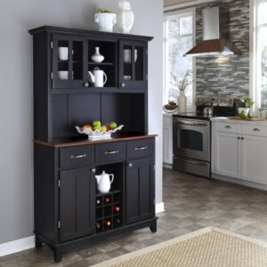 homestyles Server sideboards-buffets-credenzas, Hutch, Black