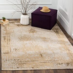 safavieh classic vintage collection 8′ x 10′ sand clv125k distressed cotton area rug