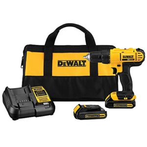 dewalt dcd771c2r 20v max cordless lithium-ion 1/2 in. compact drill driver kit (renewed)
