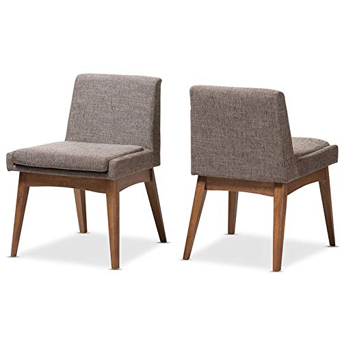 Baxton Studio Nexus Dining Side Chair in Gray and Brown (Set of 2)