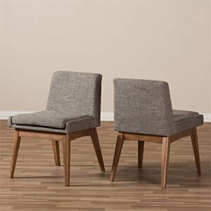 Baxton Studio Nexus Dining Side Chair in Gray and Brown (Set of 2)