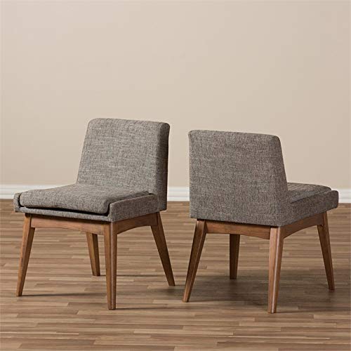 Baxton Studio Nexus Dining Side Chair in Gray and Brown (Set of 2)