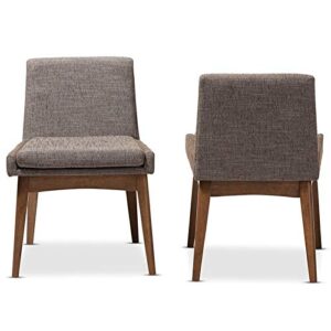 Baxton Studio Nexus Dining Side Chair in Gray and Brown (Set of 2)