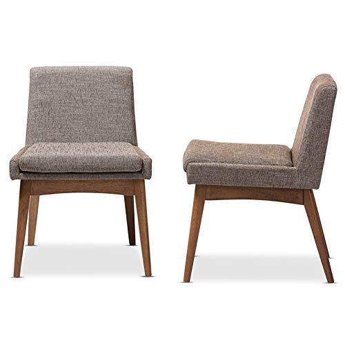 Baxton Studio Nexus Dining Side Chair in Gray and Brown (Set of 2)