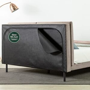 ZINUS Taylor Velvet Upholstered Platform Bed Frame with Split Headboard / Velvet Bed Frame / No Box Spring Needed / Easy Assembly, Latte, Queen