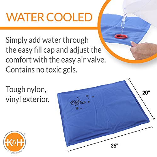 K&H Pet Products Coolin' Pet Pad Dog Cooling Mat Blue Large 20 X 36 Inches