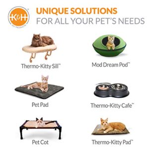 K&H Pet Products Thermo-Kitty Heated Pet Bed Deluxe Large Mocha/Leopard 20" 4W