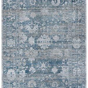 SAFAVIEH Victoria Collection 8' x 10' Blue/Ivory VIC907M Vintage Traditional Distressed Area Rug