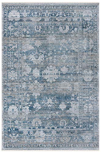 SAFAVIEH Victoria Collection 8' x 10' Blue/Ivory VIC907M Vintage Traditional Distressed Area Rug