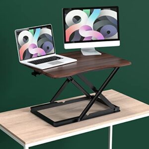 zinus molly 28 inch standing desk with adjustable height / desktop workstation / desk converter / no assembly, espresso