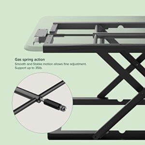 ZINUS Molly 28 Inch Standing Desk with Adjustable Height / Desktop Workstation / Desk Converter / No Assembly, Espresso