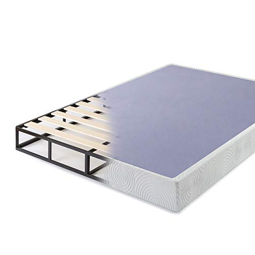 ZINUS Metal Box Spring with Wood Slats /7.5 Inch Mattress Foundation / Sturdy Steel Structure / Easy Assembly, Queen