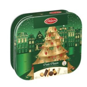 Delacre Petits Plaisirs Belgian Cookie Variety Tin, Christmas Holiday Gift, 17.6 oz
