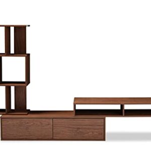 BAXTON STUDIO Haversham Mid-Century Retro Modern TV Stand Entertainment Center and Display Unit