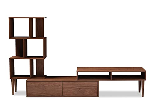 BAXTON STUDIO Haversham Mid-Century Retro Modern TV Stand Entertainment Center and Display Unit