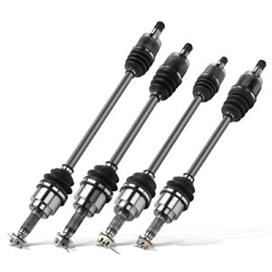 a-premium front and rear cv axle shaft assembly compatible with honda big red 700 muv700 2009 2010 2011 2012 2013, 4×4 model, 4-pc set, replace# 44350-hl1-a01, 42350-hl1-a01