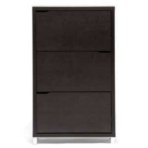 Baxton Studio Simms Modern Shoe Cabinet, Dark Brown