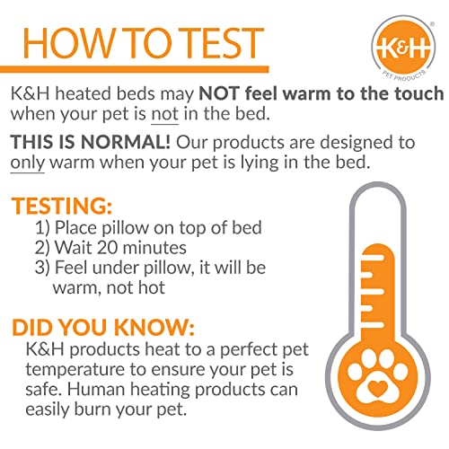 K&H Pet Products Thermo-Pet Mat Reversible Heated Pet Bed Mocha 14 X 28 Inches