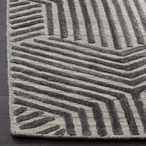 SAFAVIEH Mirage Collection 6' x 9' Light Grey/Charcoal MIR351A Handmade Modern Wool & Viscose Area Rug