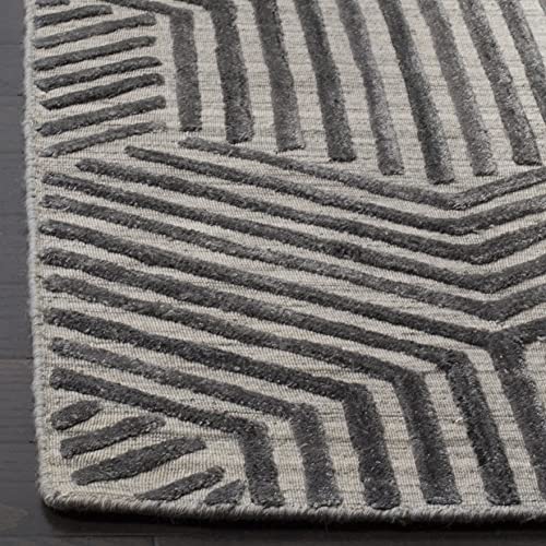 SAFAVIEH Mirage Collection 6' x 9' Light Grey/Charcoal MIR351A Handmade Modern Wool & Viscose Area Rug