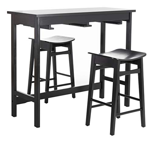 Safavieh Home Collection Colbie Black Storage Rack 3-Piece Pub Set