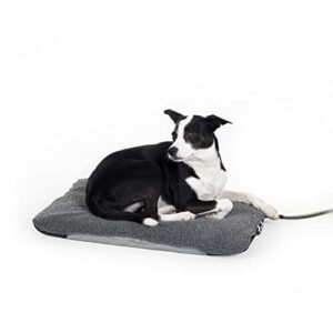k&h pet products orthopedic outdoor heated dog bed lectro-soft gray medium 19 x 24 inches