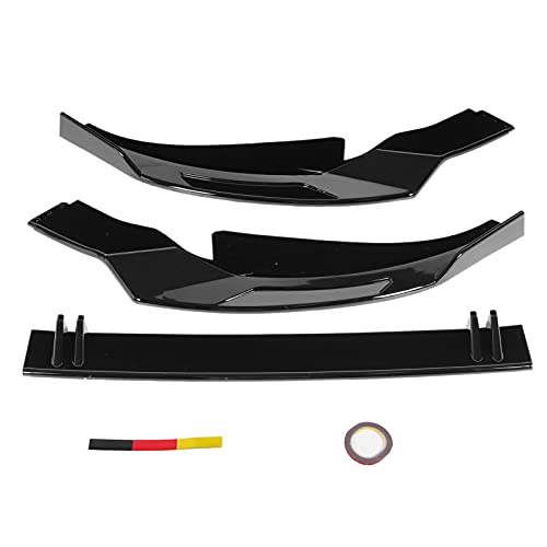 Front lip bumper, Car Styling Bumper Lip Skirt Chin Black ABS Vehicle Modification Part 3-Stage Bumper Chin Valance fit Audi A6 C8 2019