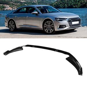 Front lip bumper, Car Styling Bumper Lip Skirt Chin Black ABS Vehicle Modification Part 3-Stage Bumper Chin Valance fit Audi A6 C8 2019