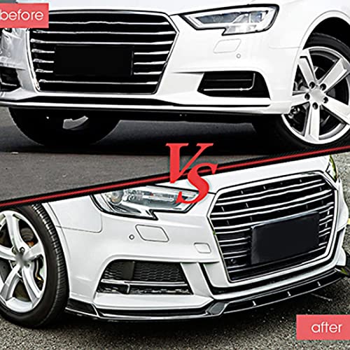 Front lip bumper, Car Styling Bumper Lip Skirt Chin Black ABS Vehicle Modification Part 3-Stage Bumper Chin Valance fit Audi A6 C8 2019