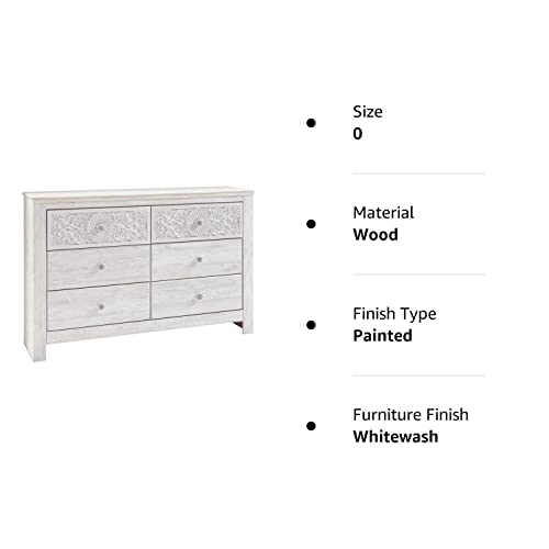 Signature Design by Ashley Paxberry Boho 6 Drawer Dresser, Whitewash