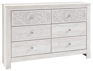 signature design by ashley paxberry boho 6 drawer dresser, whitewash