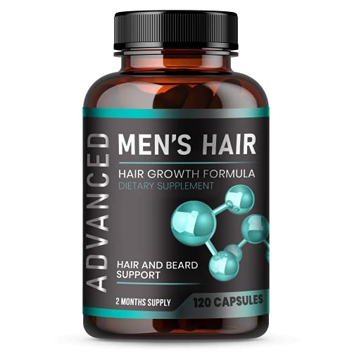 Hair Growth Vitamins For Men - Anti Hair Loss Pills. Regrow Hair & Beard Growth Supplement For Volumize, Thicker Hair.Stop Hair Loss And Thinning Hair With Biotin & Saw Palmetto Hair Vitamins.120 Caps