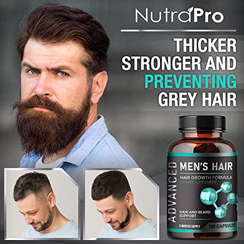 Hair Growth Vitamins For Men - Anti Hair Loss Pills. Regrow Hair & Beard Growth Supplement For Volumize, Thicker Hair.Stop Hair Loss And Thinning Hair With Biotin & Saw Palmetto Hair Vitamins.120 Caps