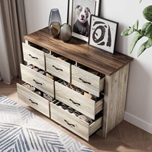 linsy home 7 drawer dresser, white dresser for bedroom, mid century modern dresser organizer, chest of drawers for nursery,baby,kids bedroom