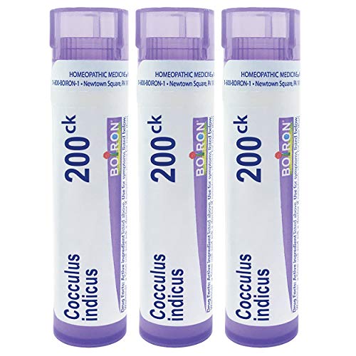 Boiron Cocculus Indicus 200ck Homeopathic Medicine for Motion Sickness - Pack of 3 (240 Pellets)