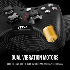 MSI Force GC30V2 Wireless Gaming Controller, Dual Vibration Motors, Dual Connection Modes, Interchangable D-Pads, Compatible with PC & Android