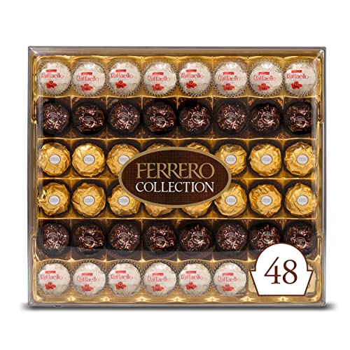 Ferrero Collection Premium Gourmet Assorted Hazelnut Milk Chocolate, Dark Chocolate and Coconut, A Great Easter Gift, 48 Count