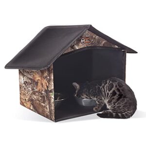 k&h pet products outdoor kitty dining room realtree edge 14 x 20 x 16.5 inches