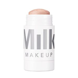 milk makeup mini highlighter stick – hydrating pigmented cream, radiant – vegan – 0.21 oz (lit – champagne pearl)