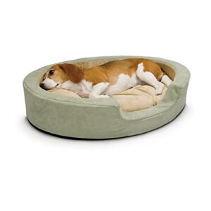 k&h pet products snuggly sleeper heated bolster dog bed size: medium (26″ l x 20″ w)