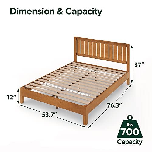 ZINUS Alexis Deluxe Wood Platform Bed Frame with Headboard / Wood Slat Support / No Box Spring Needed / Easy Assembly, Rustic Pine, Full