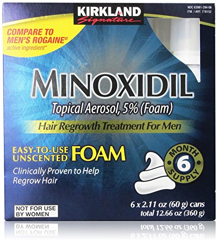 Kirkland Signature Minoxidil Foam for Men, 12.66oz (6x2.11oz=12.66oz)