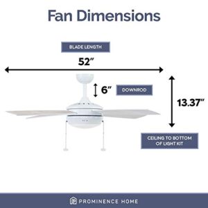 Prominence Home 51636-01 Kailani Ceiling Fan, 52, White