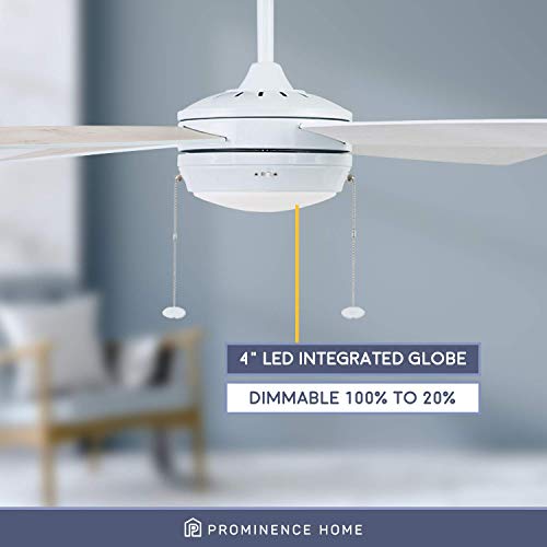 Prominence Home 51636-01 Kailani Ceiling Fan, 52, White