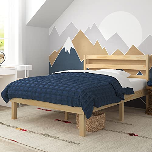 ZINUS Robin Wood Platform Bed Frame with Headboard / Wood Slat Support / No Box Spring Needed / Easy Assembly, Twin