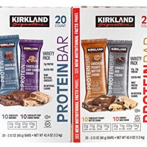 Kirkland Signature Protein bar energy variety pack, (Variety, 40 Count)